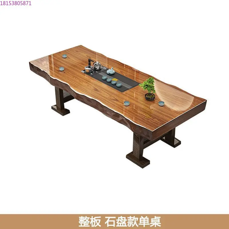Solid wood large tea table and chair set New Chinese office tea table with kettle tea set