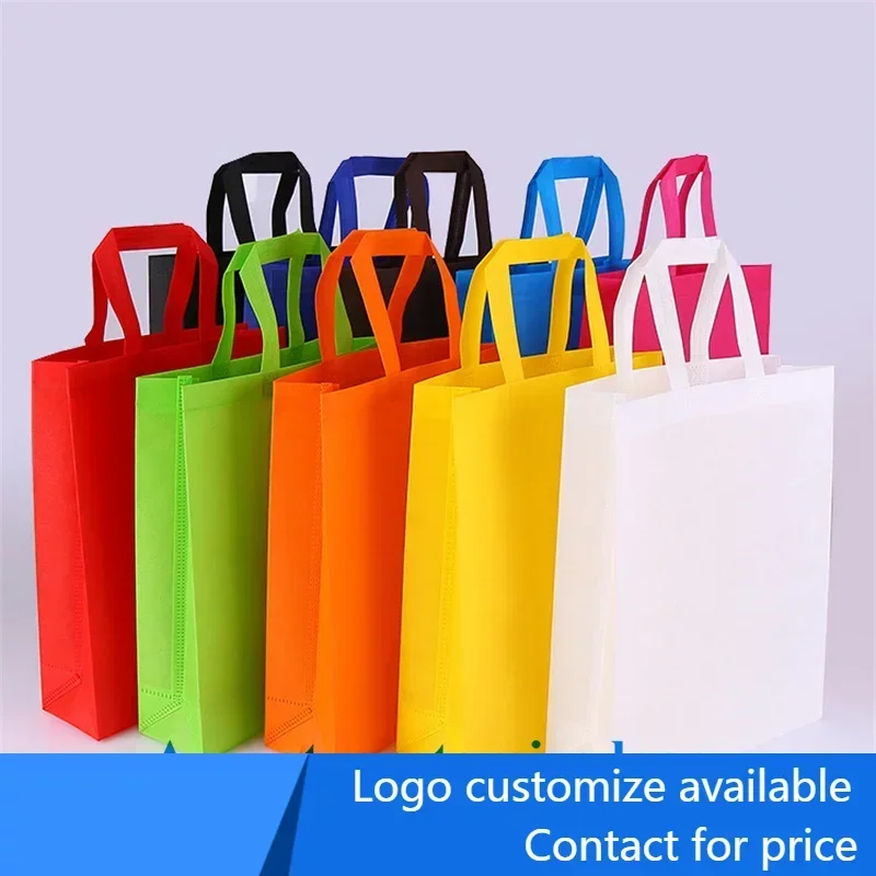 

20 Pcs Professional Custom Foldable Green Shopping Bag Reusable Custom Logo Non-Woven Advertising Shopping Tote Bag