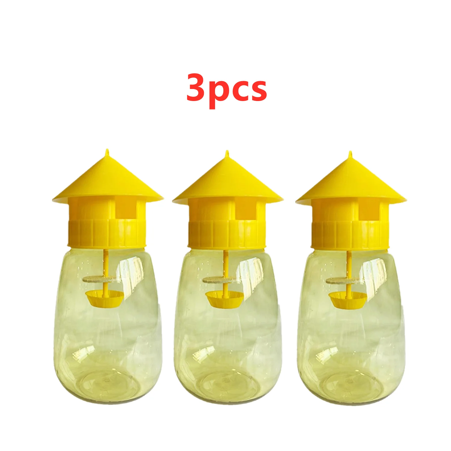 3PCS Fruit Fly Trap Killer Yellow Plastic Drosophila Trap Fly Orchard Anti Fruit Catcher Pest Fly Trap Control Insect Products