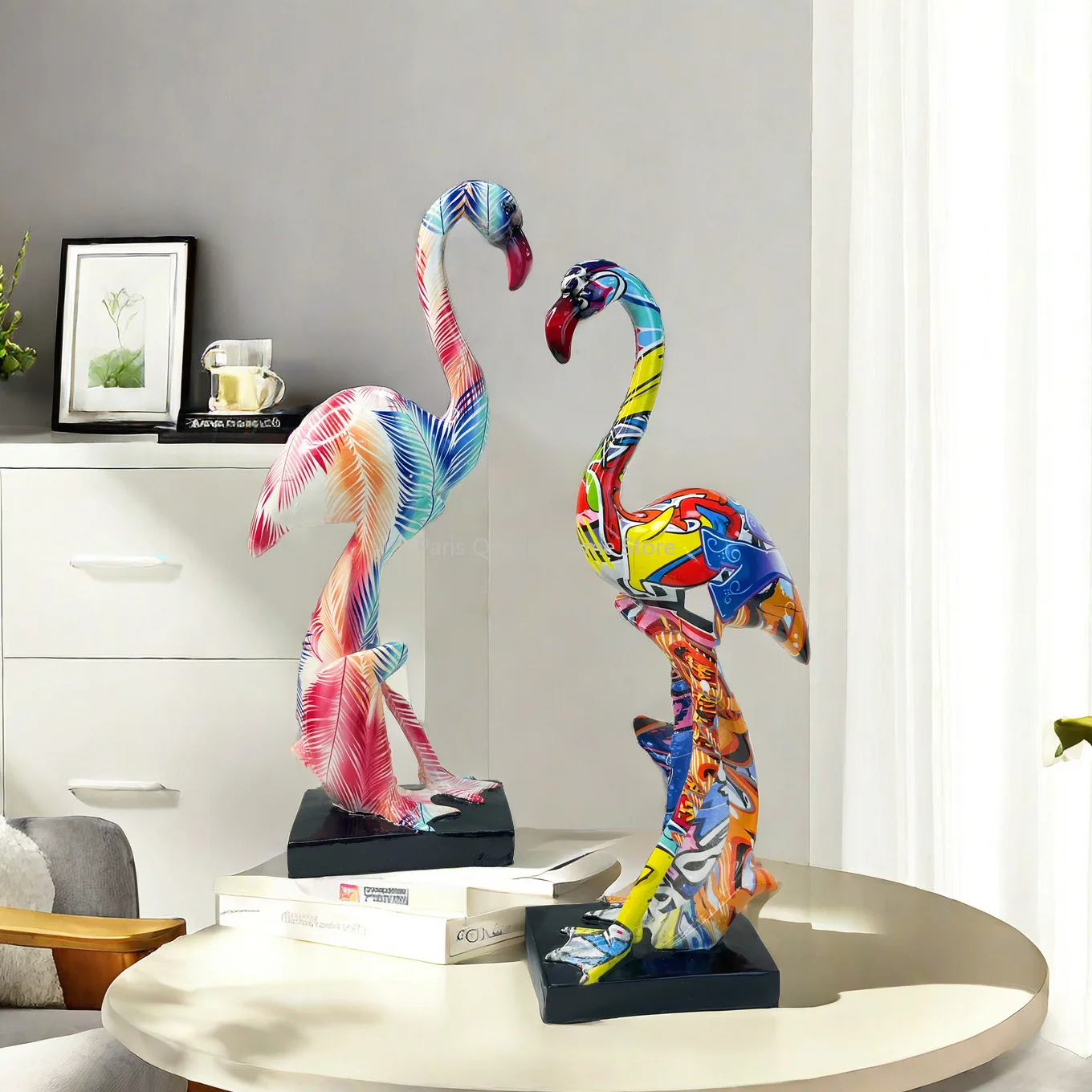 The New Flamingo Decoration Dazzling Resin Crafts Home Living Room Porch TV Cabinet Decorative Gifts