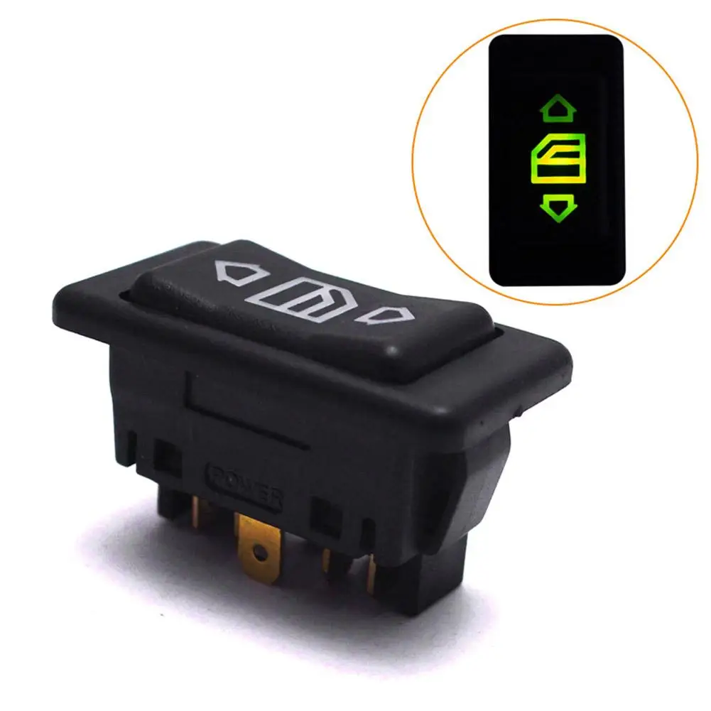 

12V/24V 20A 6Pin Auto Electric Power Window Switch Button for All Autos with Green LED Light Car Button Switch