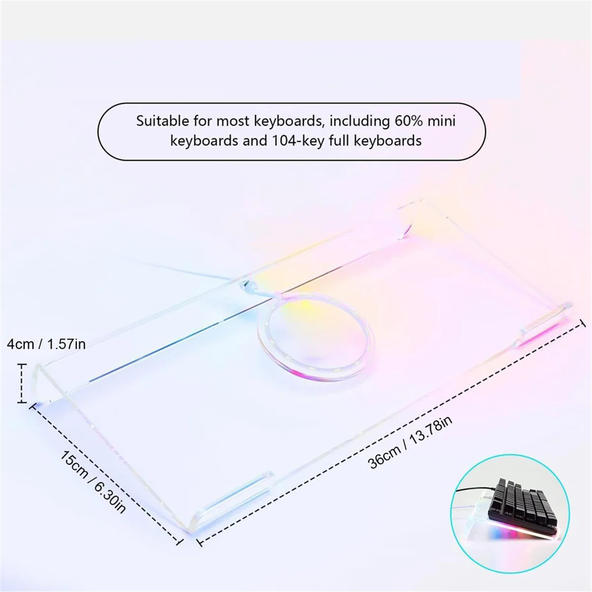 Vassoio per supporto per tastiera, supporto per tastiera per Computer in acrilico, supporto per tastiera titolato, Riser per tastiera, Riser per tastiera ergonomico