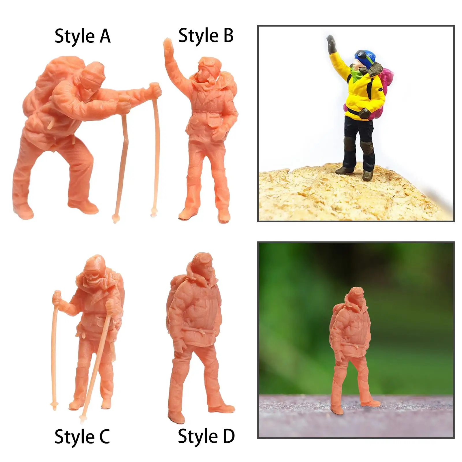 Mini 1/64 Scale Unpainted People Figures for Railroads Micro Landscapes