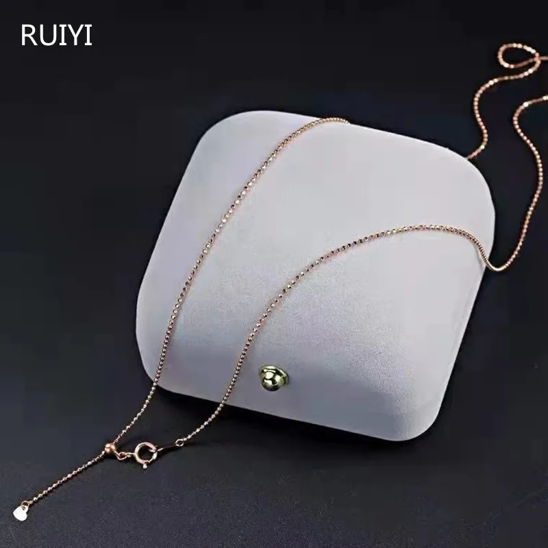 

RUIYI 2022 New Real 18K Gold Necklace Pure AU750 Bead Faith Neckalce for Woman Fine Jewelry Gift