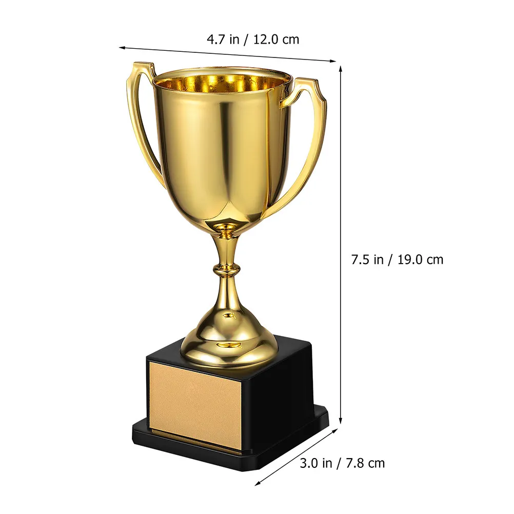2Pcs Premium Plastic Trophy Cup Gold Finish Elegant Design for Sports Events Soccer Dance Basketball Thanksgiving