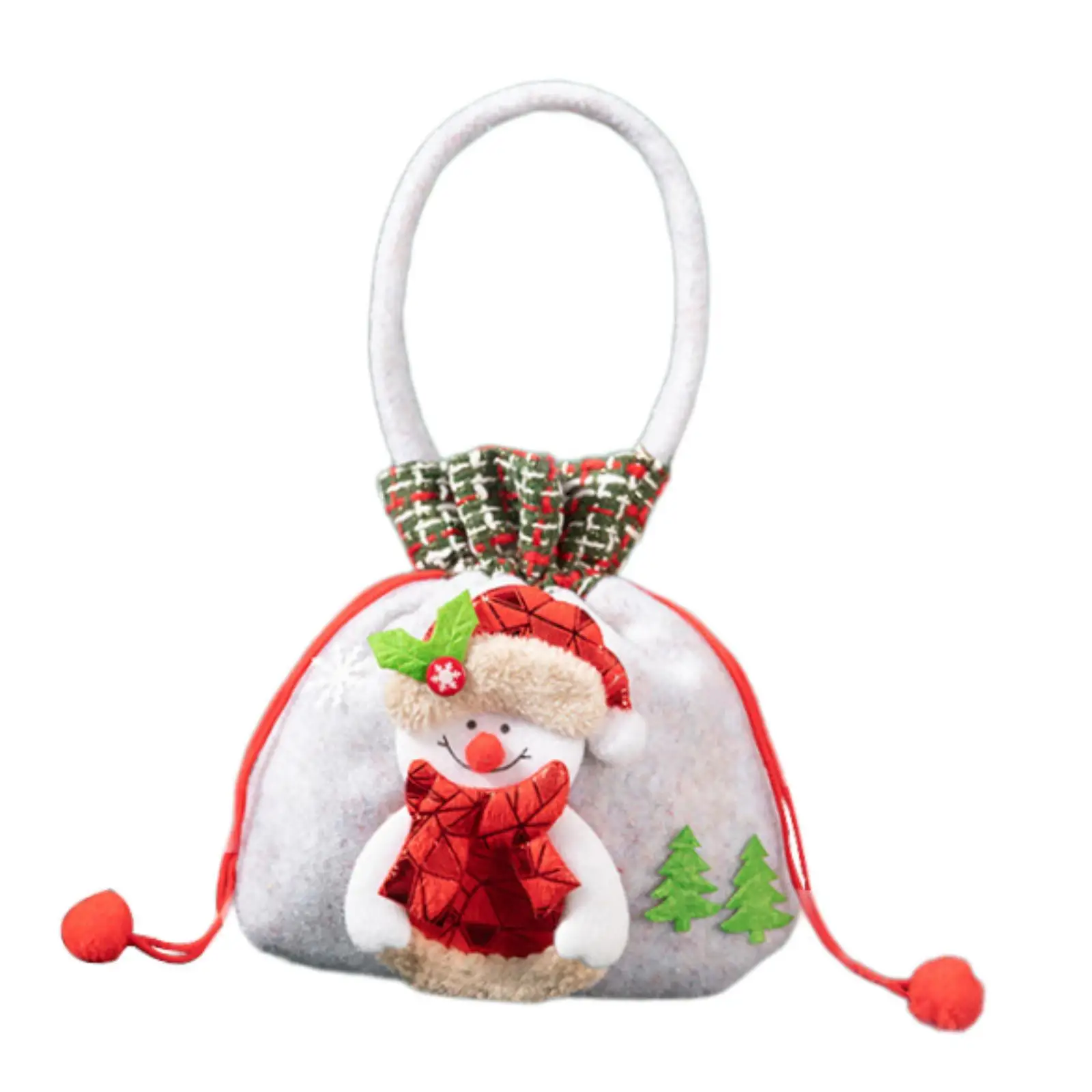 Doll Christmas Gift Bag with Drawstring Portable Xmas Decor Christmas Decor