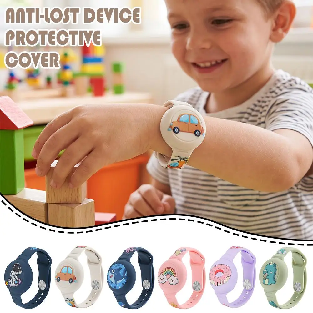 Cute Cartoon Silicone Wristband Protective Cover For AirTag 2 Skin‑Friendly Waterproof Sweat‑Resistant Kids Anti‑Lost Wrist