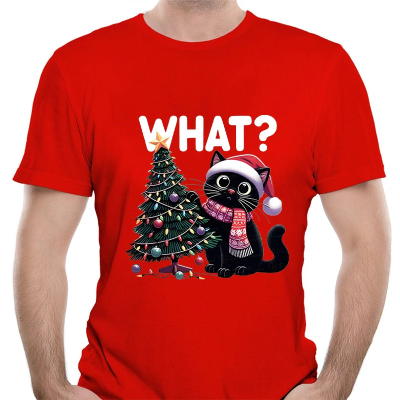 

Christmas Hat Dog Men's T-Shirt Dog Lover Graphic Y2k Tops Short Sleeve Tees Funny Xmas Streetwear Tshirt Oversized Clothing