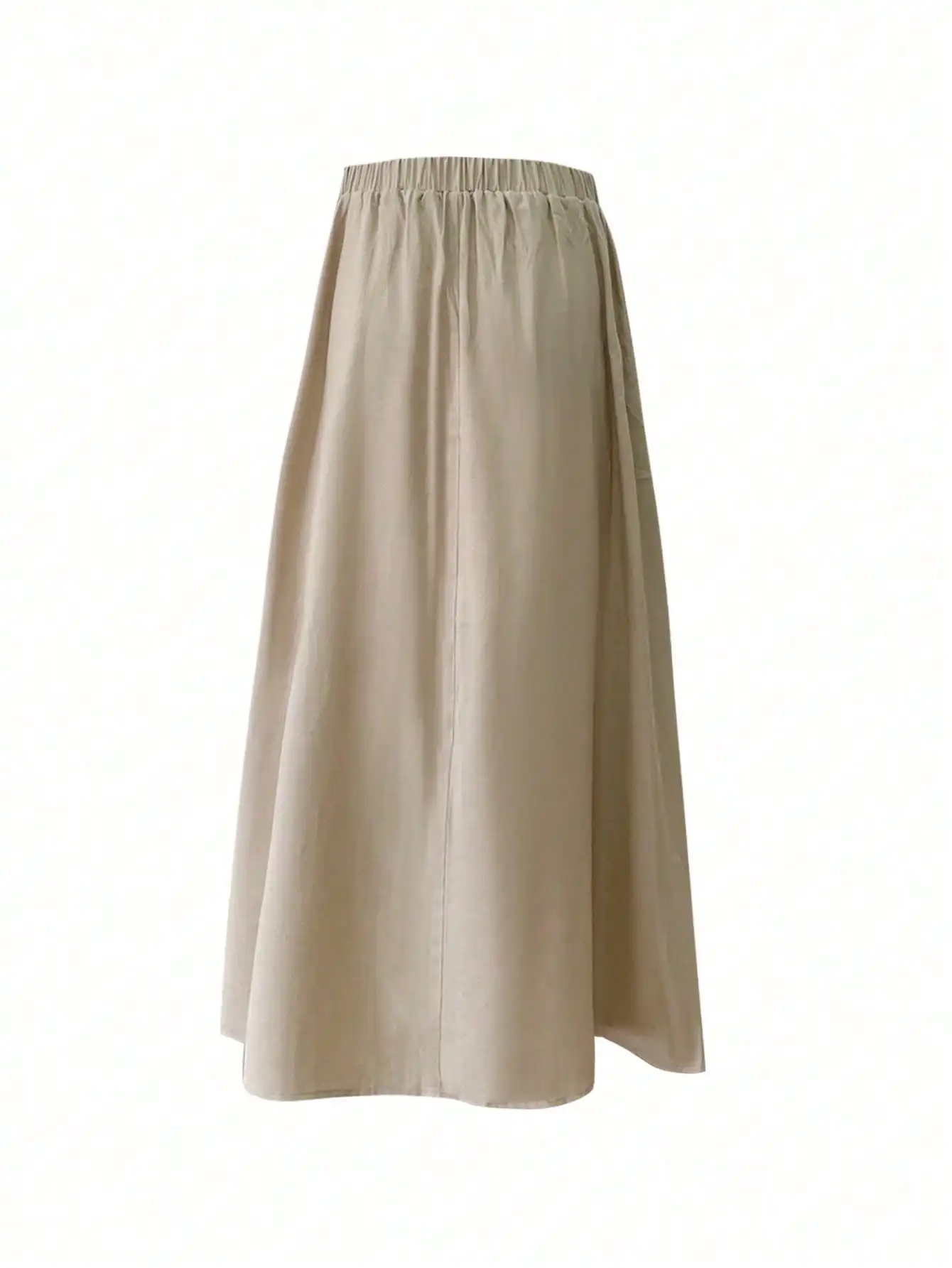 2026 Summer New Fashion Women's Solid Color Front Button Casual Flowy Mid‑Length Skirt for Beach Vacation Daily Office Wear