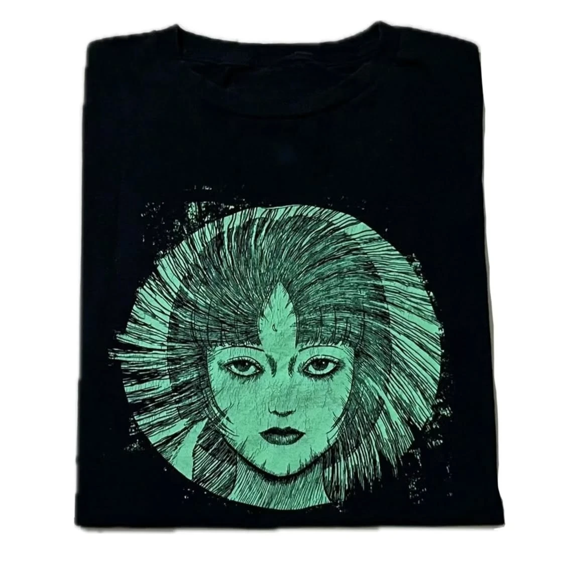 Junji Ito Uzumaki Horror Manga Spiral Curse Mint Green Graphic Tee Cotton Mens Womens T-Shirt Summer Streetwear
