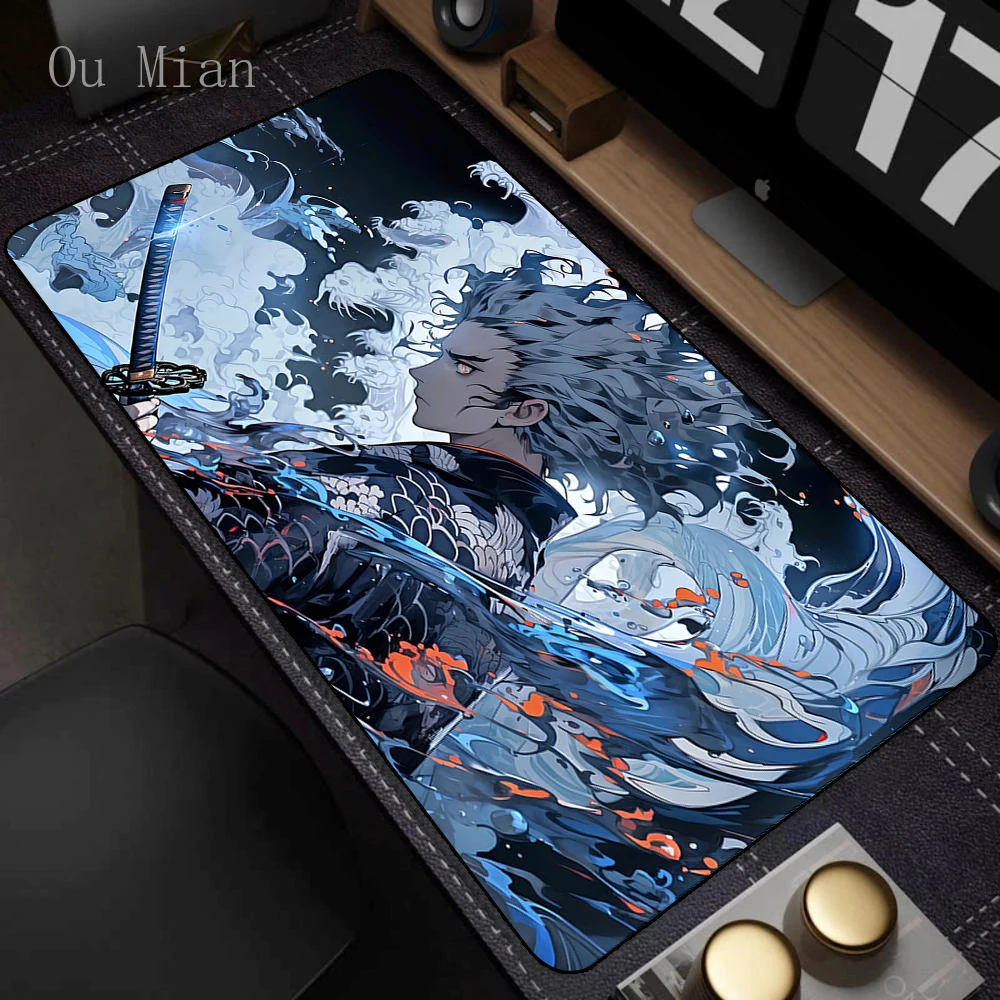 Japanese Samurai Cool Anime Red Large Gaming Mouse Pad Computer Keyboard Pads Desk Mat Office Birthday Gift for Boyfriends Sons