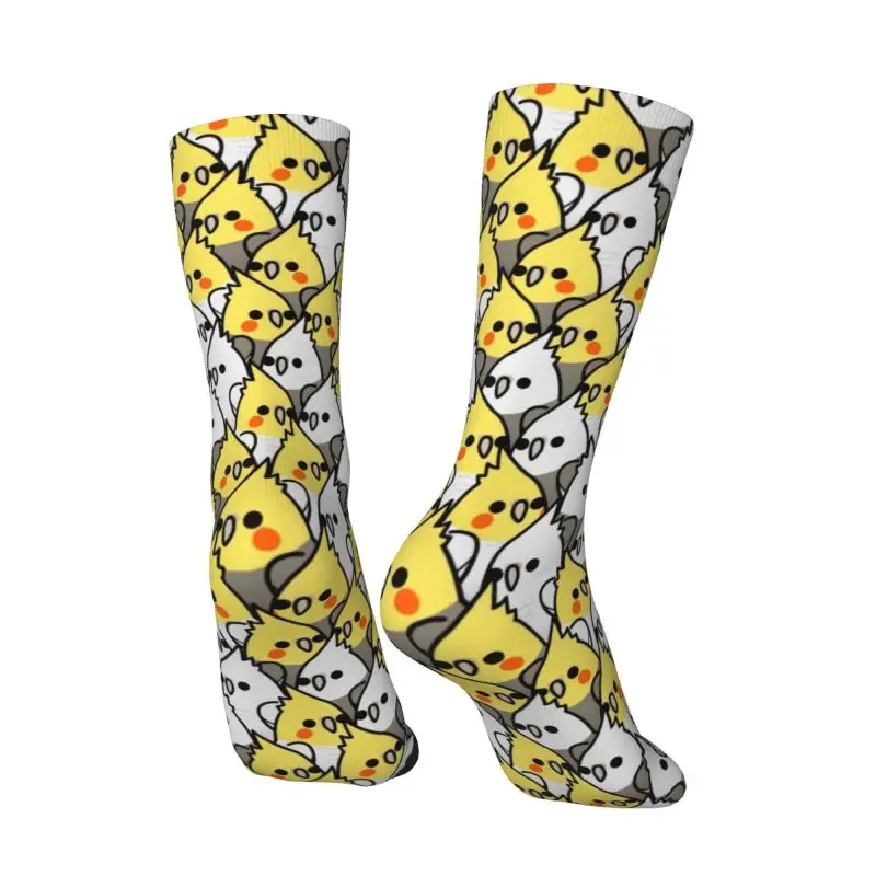 Funny Mens Parrot Birds Cockatiel Squad Dress Socks Unisex Comfortable Warm 3D Printed Animal Crew Socks