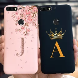 For Huawei Y7 2018 Case Huawei y7 Prime 2018 Silicone Letters Cover Soft Phone Case on Huawei Y 7 Y7Prime 2018 Honor 7C Pro Capa