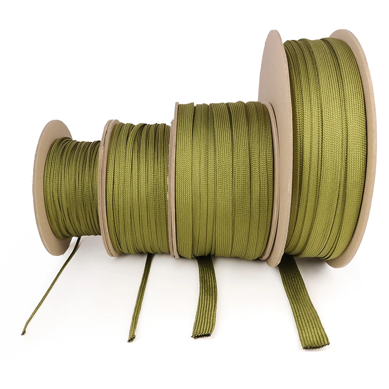 High Density Polyamide Cable Sleeve 2.5mm ~ 60mm Soft Nylon Braided Insulated Gland Wire Protect Cable Organizer Sleeving Tube