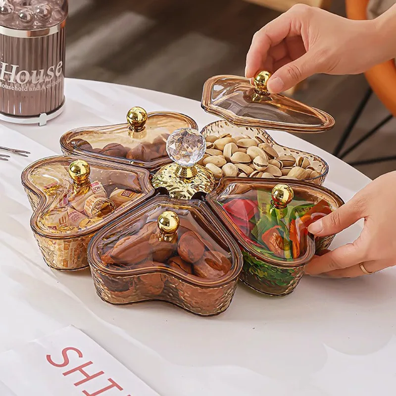 New Light Luxury Rotatable Fruit Tray, Living Room Coffee Table Snack Display Tray, High-value Storage Fruit Tray Kitchen Items