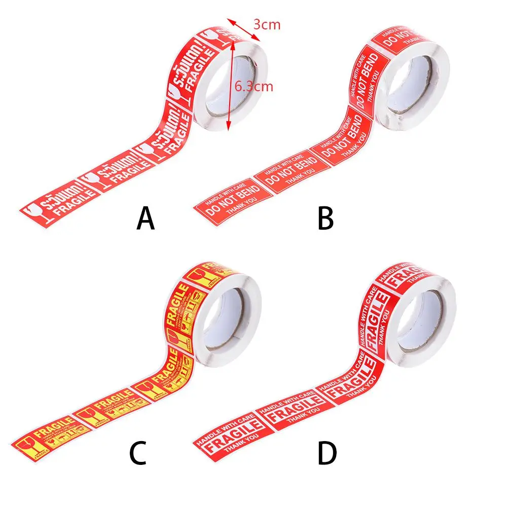 Imballaggio di sicurezza Mark Care spedizione in ufficio spedizione Express Label Handle con cura mantieni l'etichetta speciale adesivo di avvertimento Fragile