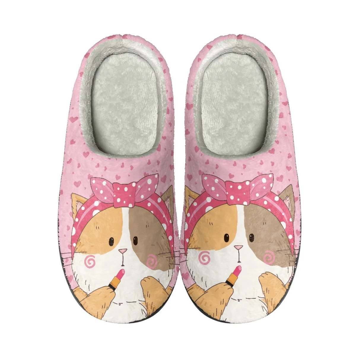 Cartoon Cute Mouse Design Cotton Slipper for Women Girls Cute Kawaii Flats Pink Warm Home Slides Shoes pantufas de pelúcia New