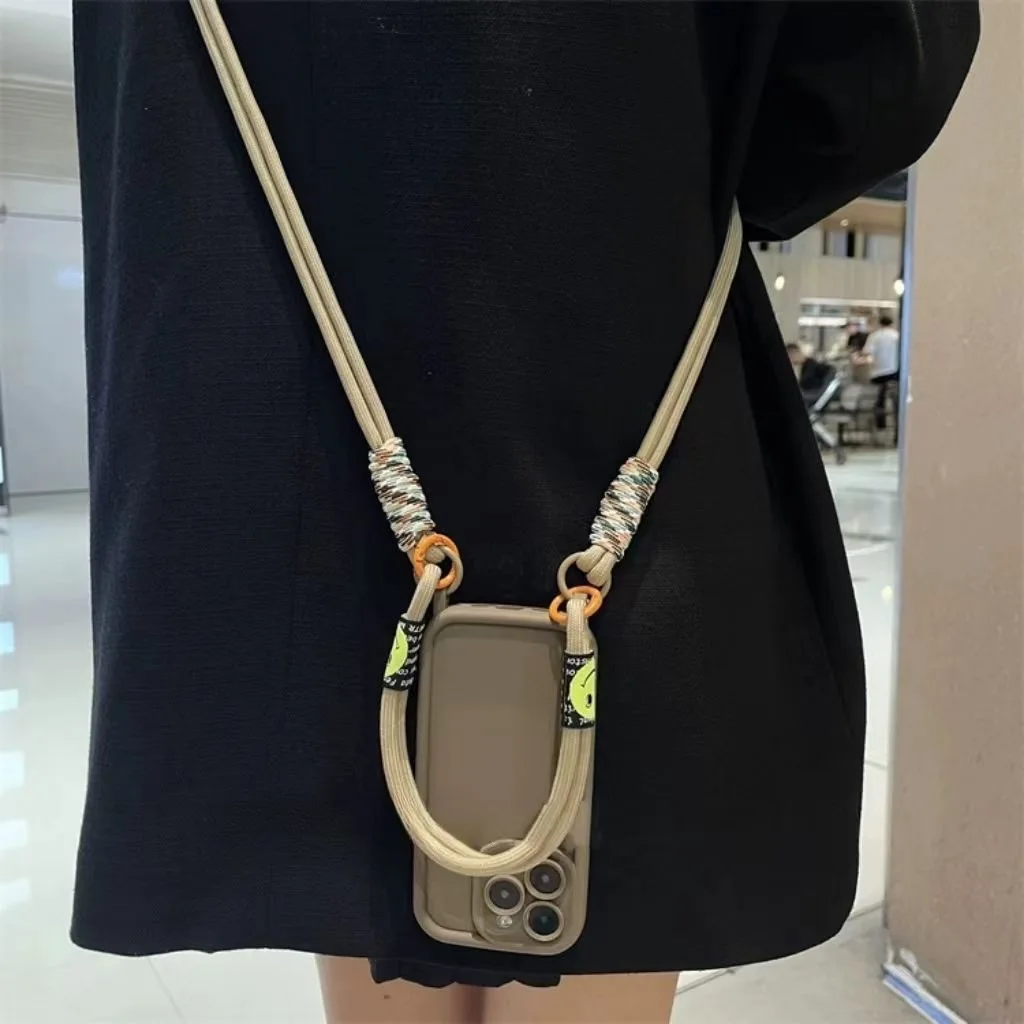 

Силиконовый чехол с ремешком через плечо и ожерельем для iPhone 17, Air 16, 15, 14 Plus, 13, 12, 11 Pro Max, чехол с ремешком на запястье