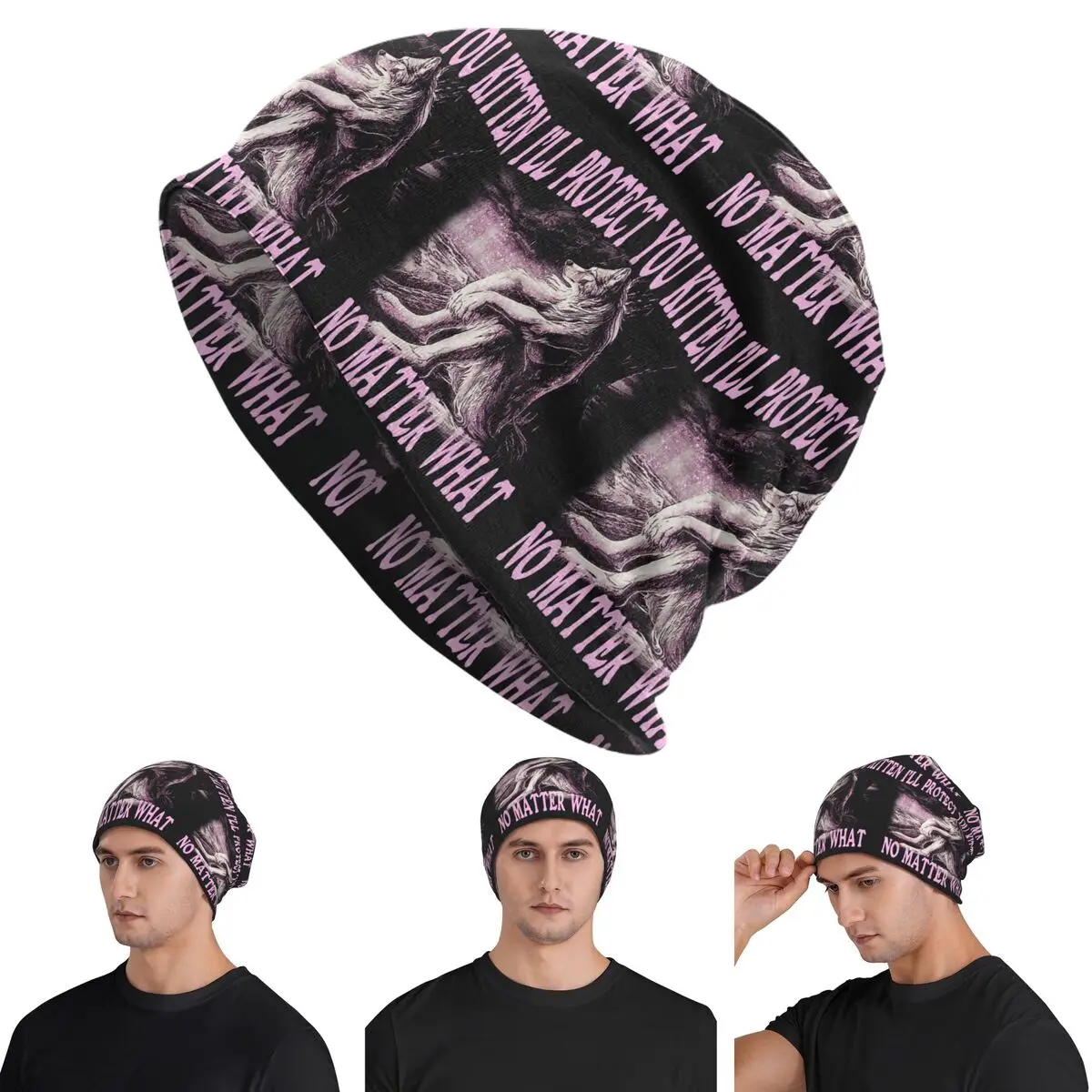 Wolf Ripping Alpha Wolf Werewolf Warm Knitted Cap Fashion Bonnet Hat Autumn Winter Outdoor Beanies Hats for Unisex Adult