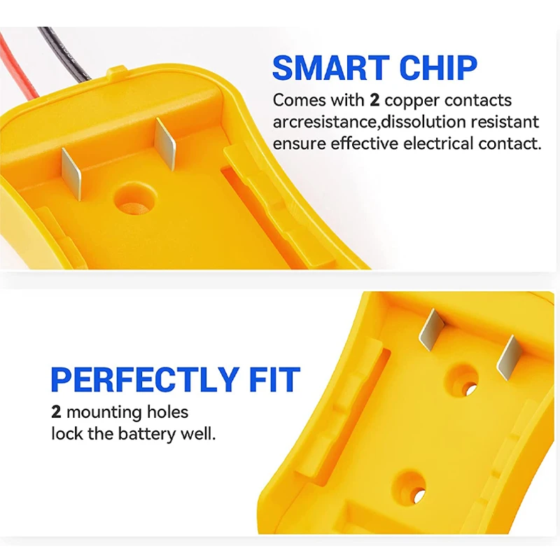 For Dewalt 18V/20V Max Battery Power DIY Adapters Converter Connector 12AWG Home Power Tools Parts Replacement Battery Adapters