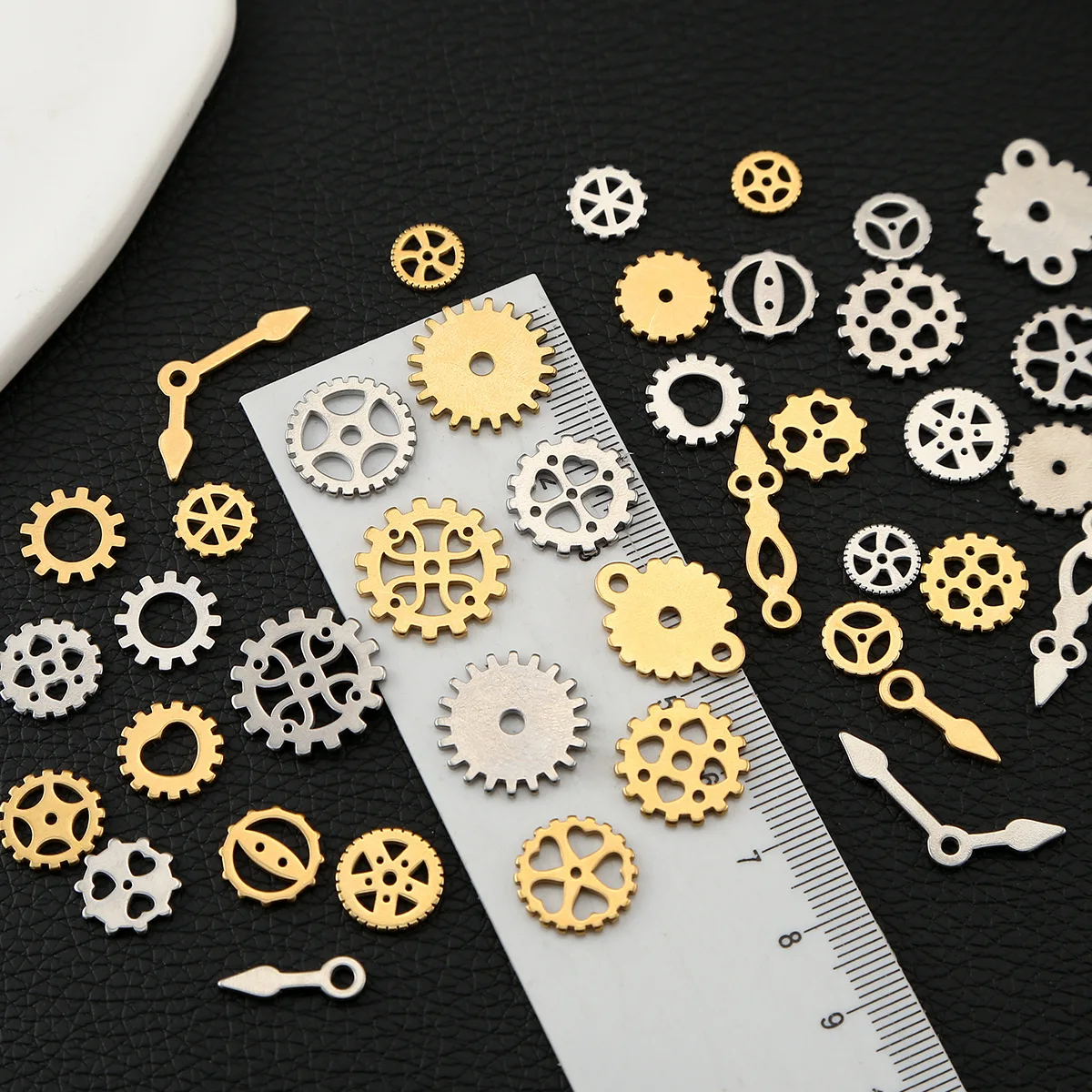 10Pcs Stainless Steel Punk Mechanical Gears Pendant DIY Jewelry Making Vintage Steampunk Clock Watch Pendentif Accessories Bulk