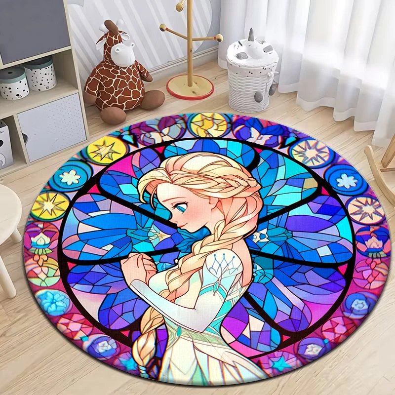 Ice and Snow Round Carpet for Living Room Rugs Camping Picnic Mats Flannel Anti-Slip Rug Yoga Mat Gifts,carpets for living room