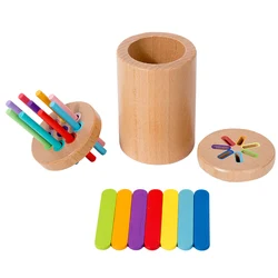 Montessori Color Matching Toys Wooden Rainbow Stickes Color Sorting Toys Todders Fine Motor Game Early Education Sensory Toys