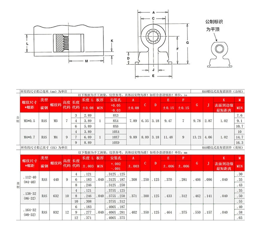 2pcs RAS M3 M4 440 632 832 Galvanized Right Angle Link Nut Link Buckle Threaded Crimp Nut