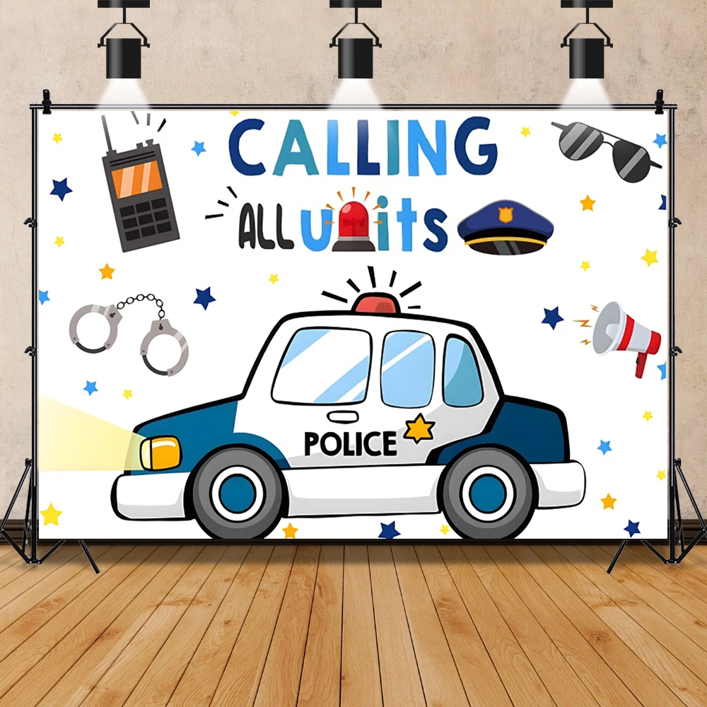 Police Themed Photography Background Policeman Police Child Cool Boy Birthday Party Decorations Backdrop Photo Studio Props