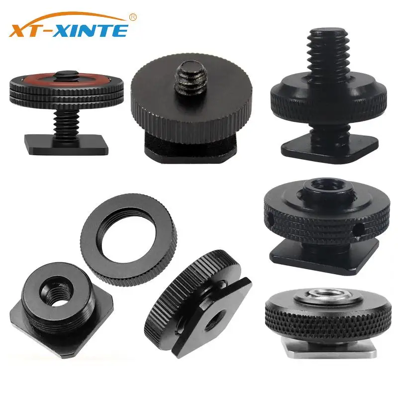 1/4 Gewinde Hot Shoe Mount Mic Fill Licht Halter Einzelne Mutter Kalten Schuh Adapter Halterung für Canon Sony Nikon DSLR Kamera Käfig Rig
