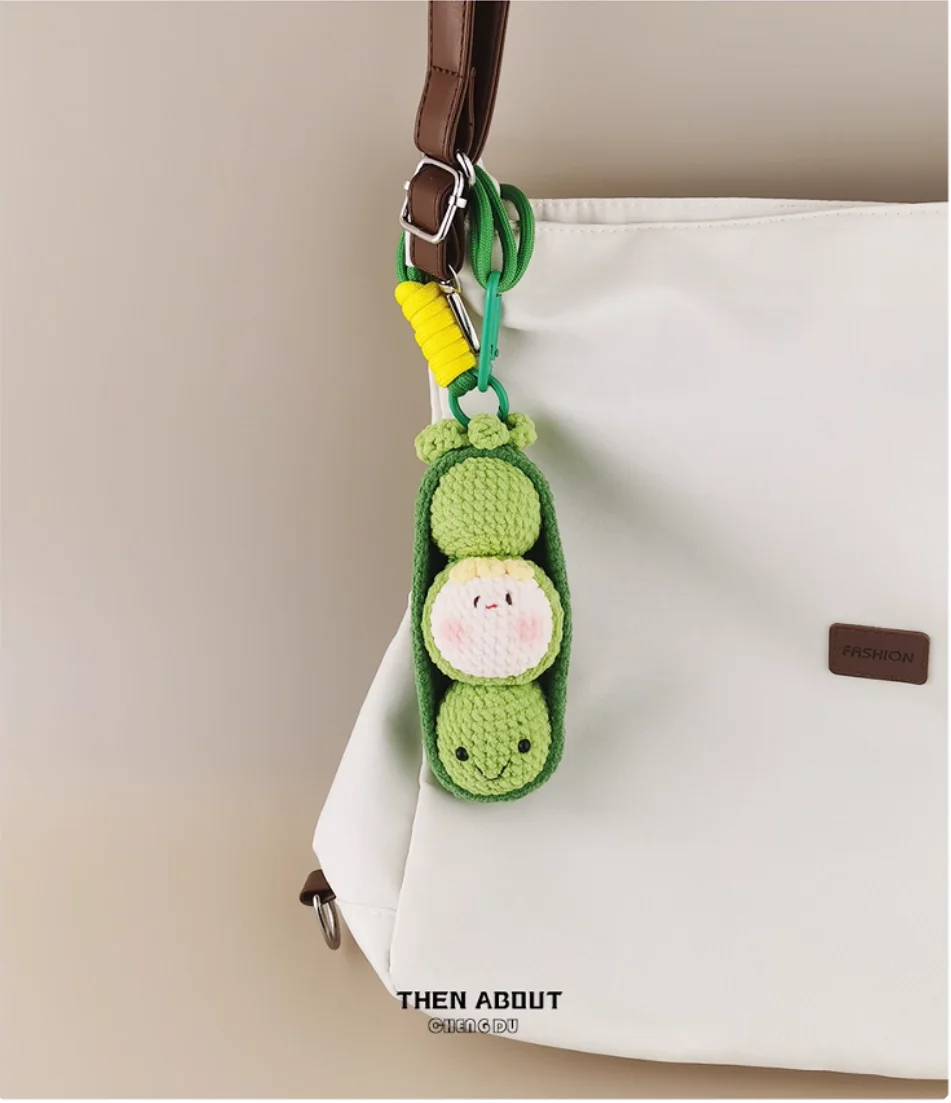 Cute dumplings finished peas fixed bag pendant bag pendant Keychain funny gift.