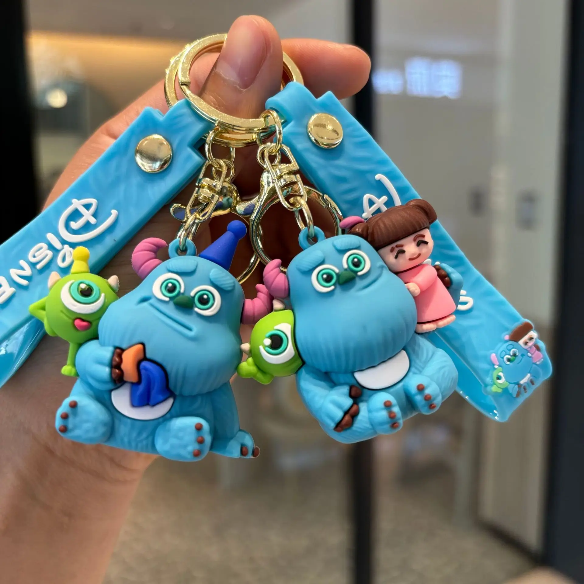 Cartoon Figure Monsters University Keychain Keyrings for Itabag Children Schoolbag Pendant Sulley Michael Keychain Toys Gift New