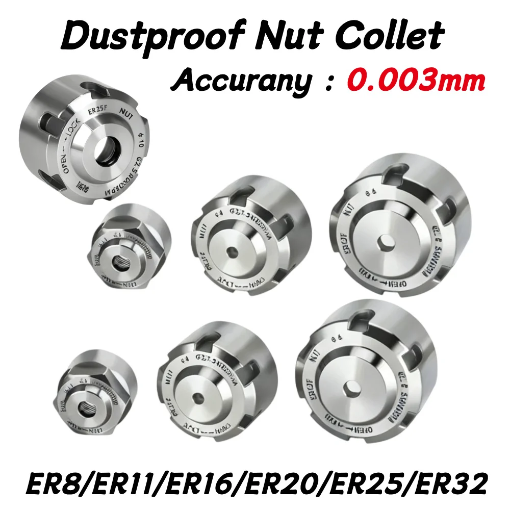 ER Dust-Proof Nut-Type Collets: ER16A/ER20A/ER25UM/ER32UM/ER40UM Dust-Proof Nut-Type Collets, Toolholder Collets