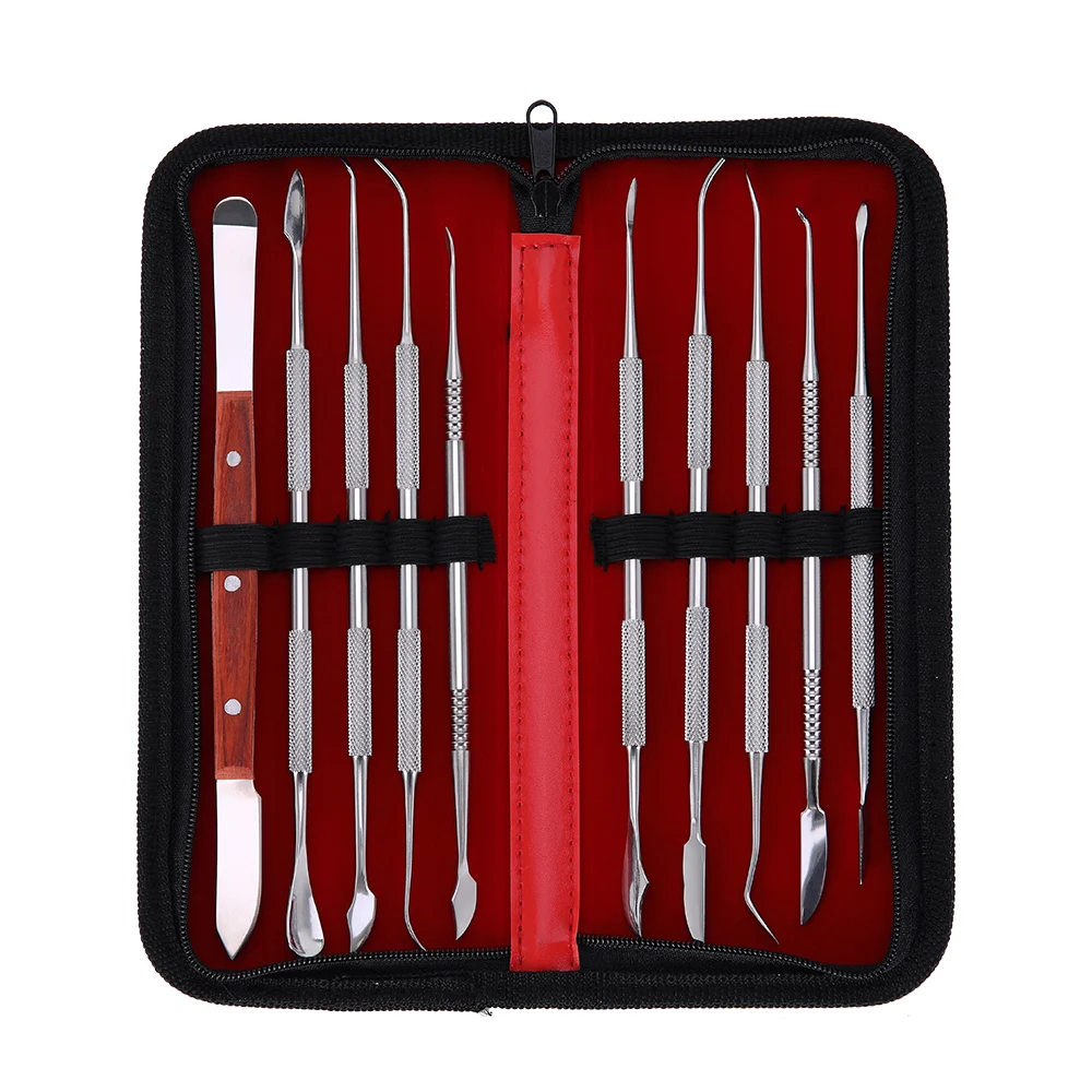 10Pc Dental Spachtel Gips Messer Praktische Edelstahl Vielseitig Zähne Wachs Carving Werkzeug Set Dental Instrument Zahnarzt Werkzeuge – Detail 3