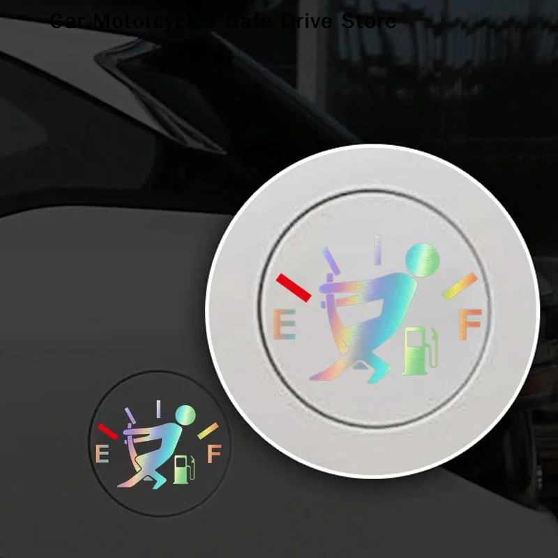 【M】Car Fuel Tank Cap Sticker Creative Cartoon Pointer Reflective Decals Refueling Cover Exterior Decor Automobile Accessories