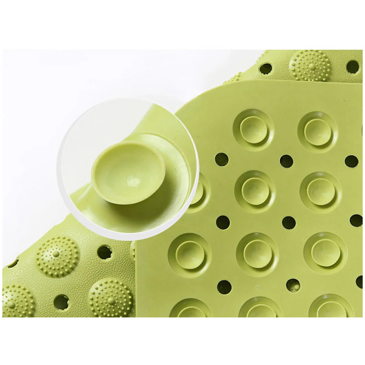 

48x48cm Bathroom Mat Anti-Slip Tpr Rubber Surface with Massaging Dots Water Drain Holes Suction Grip Bath Rug Floor Mat Orange