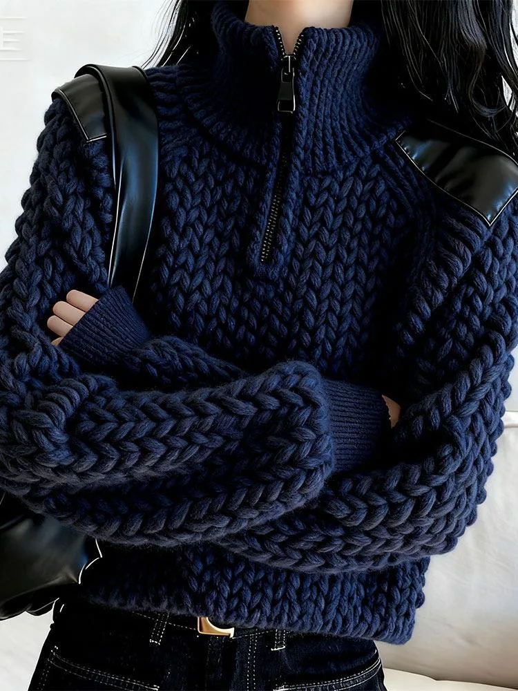 

Ladies Knitted Sweater Loose Sle Winter New Arrival Outerwear Cozy Upaded Version Faionable Casual Long Sve Top