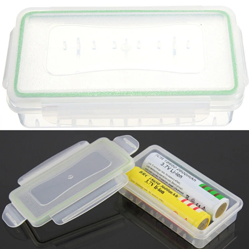 1pc/2pcs/4pcs Clear Plastic Waterproof Battery Storage Case Holder Organizer for 18650 16340 Batteries with Case Bag