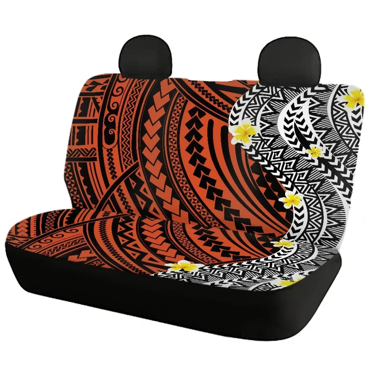 Ethnic Style Polynesian Plumeria Print Polyester Car Seat Covers Fit For Most Car Suv Truck Van Accessories Interior Seat Covers