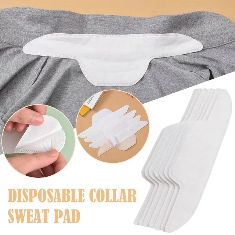 10Pcs Anti Perspiration Collar Sweat Patches White Breathable Absorbing Sweat Sticker Disposable Anti-Dirty Collar Sweat Pads