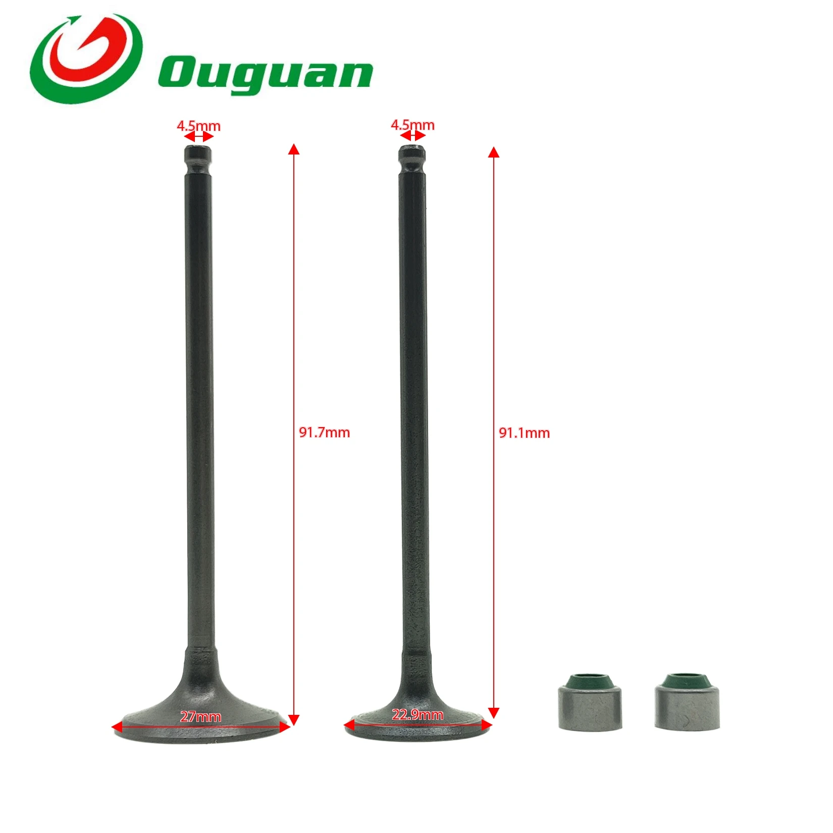 ouguan 91mm For Benelli BJ250T-8 BJ250 250cc Silver Blade Water-cooled Cylinder Kit QJ169cm³ Valve Intake Exhaust Stem Oil Seal