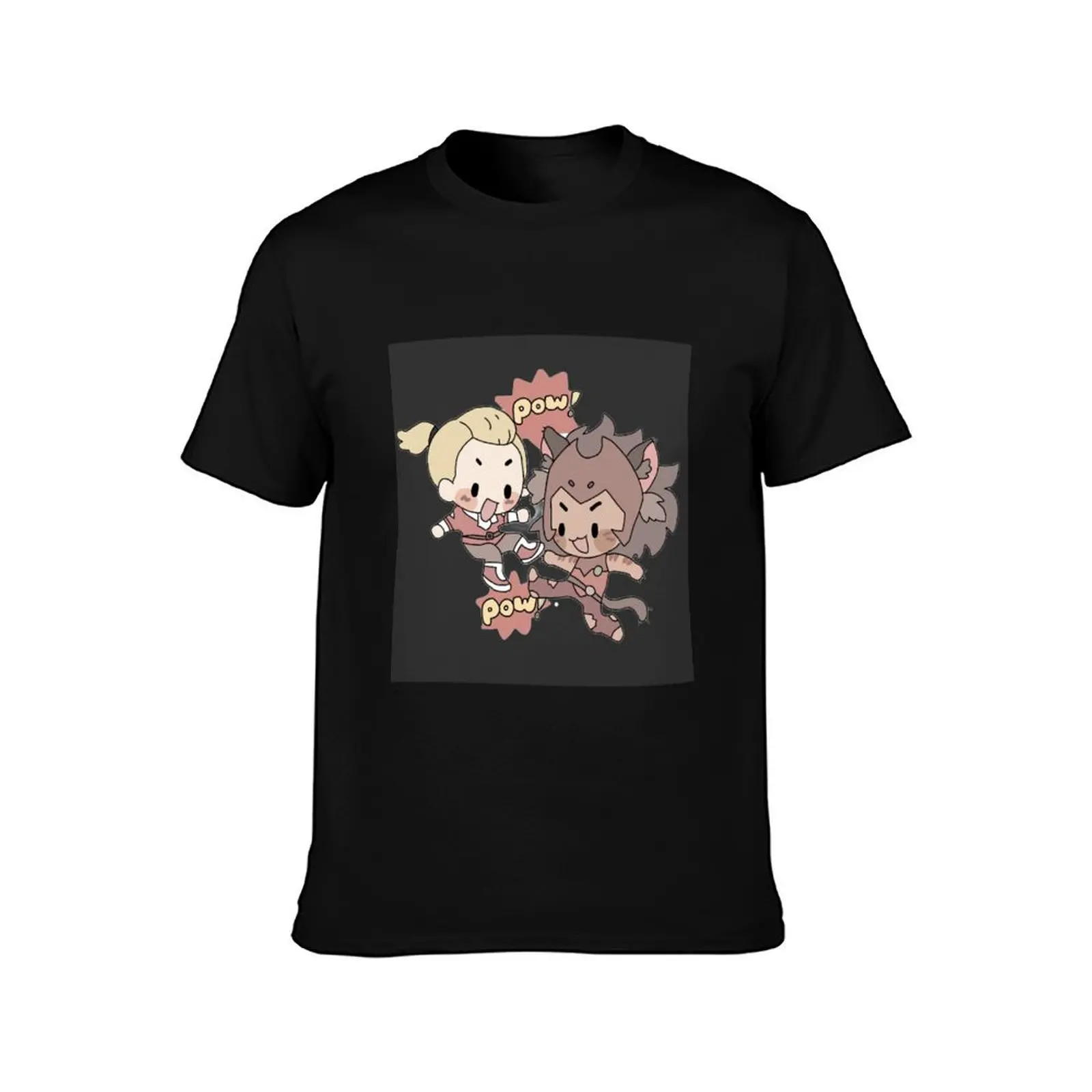 Chibi Adora x Catra T-Shirt Large Size Basic Casual T-Shirt