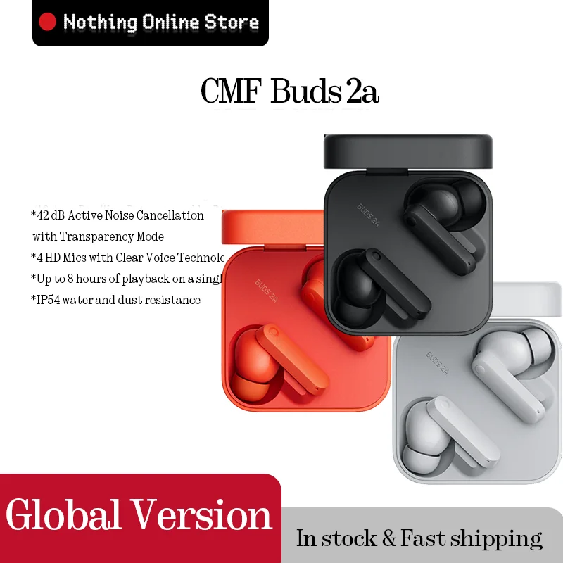CMF Buds 2a 12.4mmドライバー 42dB ANC 4HDマイク Bluetooth 5.4 最大31時間再生 IP54