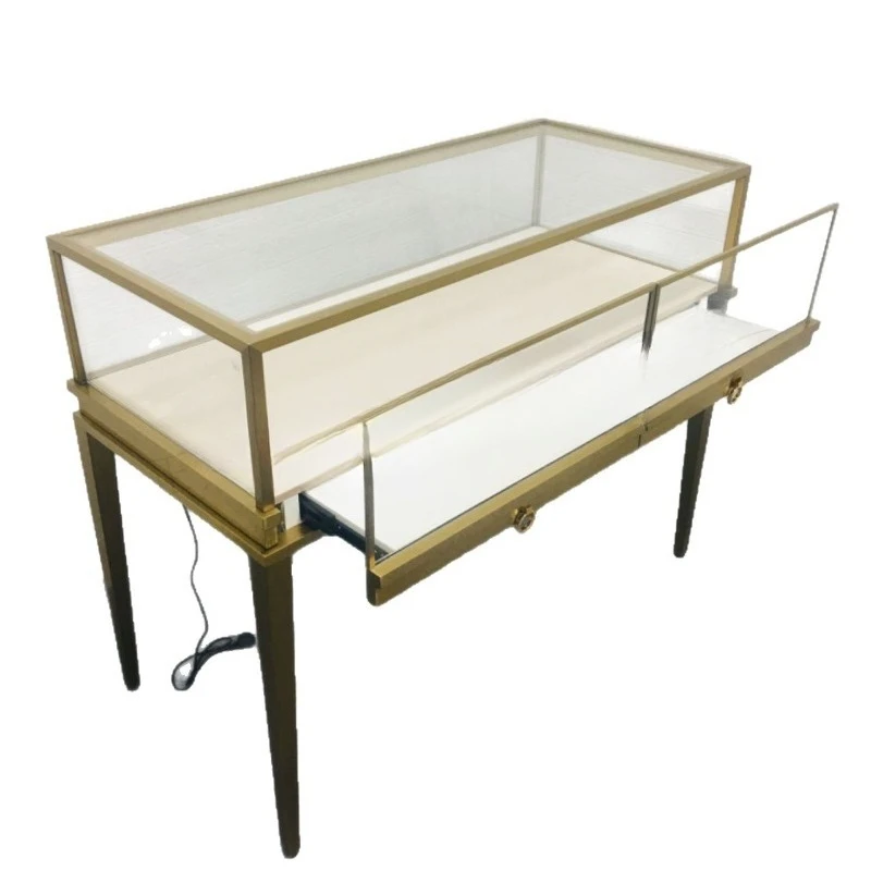 Luxury Jewelry Display Cabinet for Pearl and Jade Accessories Stainless Steel Glass Showcase for Elegant Jewelry Presentation