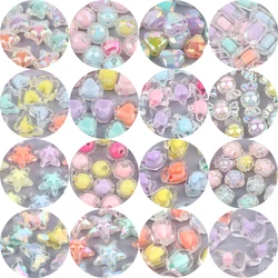 42 Various Styles Acrylic Beads Heart Star Candy Color Beads Charms Bracelet Necklace Beads For Jewelry Making DIY Accessories