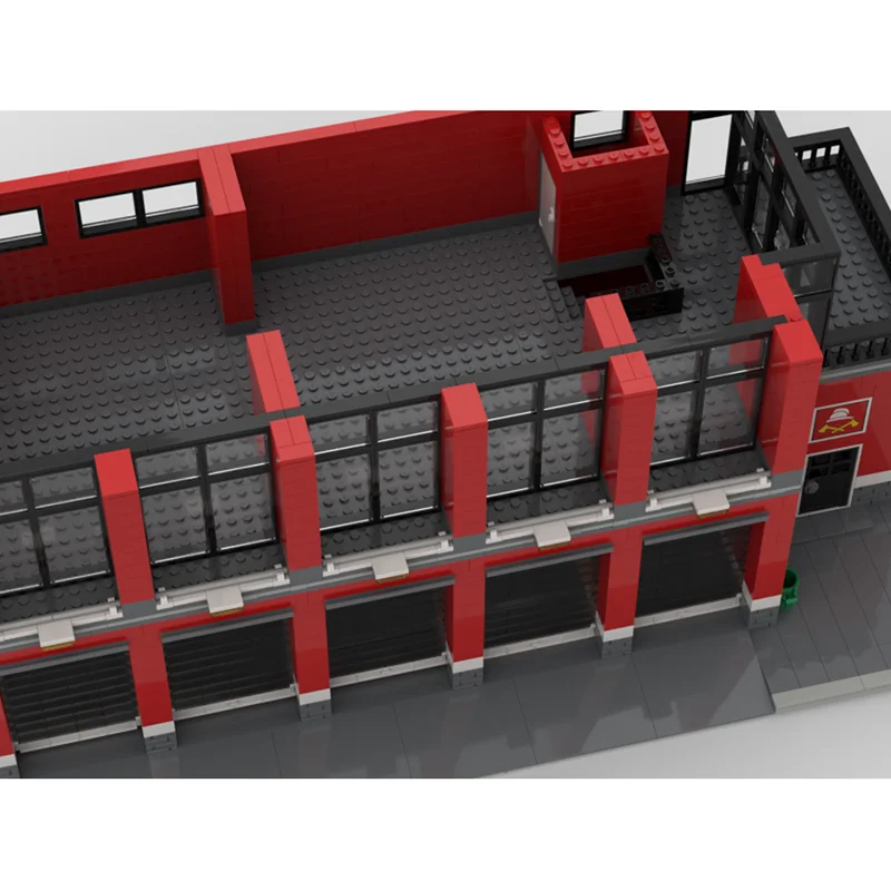 ชุดตัวต่อบล็อกแบบโมเดลสถานีดับเพลิงสมัยใหม่ ของเล่นประกอบเอง เทคโนโลยีบล็อก ของขวัญคริสต์มาส