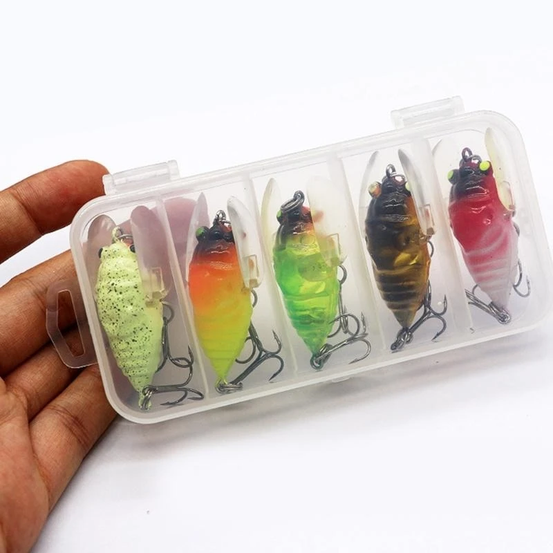 

5pcs Fishing Tackle Plastic Baits Insect Baits Artificial Baits