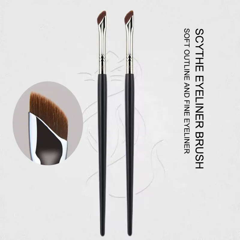 Ultra Thin Sickle Diagonal Makeup Brush for Eye Shadow, Horizontal Silkworm Brush Eyebrow Tool