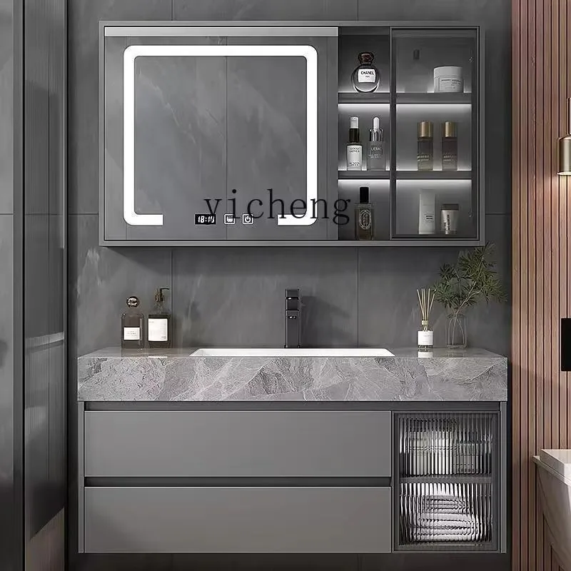 TP-29    Balcony Integrated Washing Machine Cabinet Combined Rock Slate Bathroom Cabinet Wash Sink Washbasin Cabinet