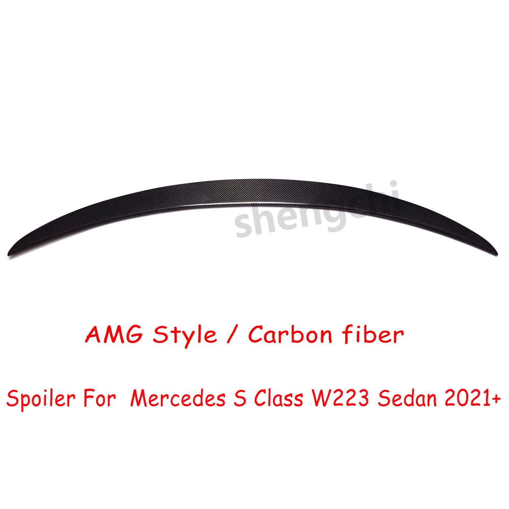 W223 AMG Style Spoiler For Mercedes Benz S Class W223 S480 S500 S680 2021-IN Real Carbon Fiber Rear Trunk Lip Boot Lid Ducktail